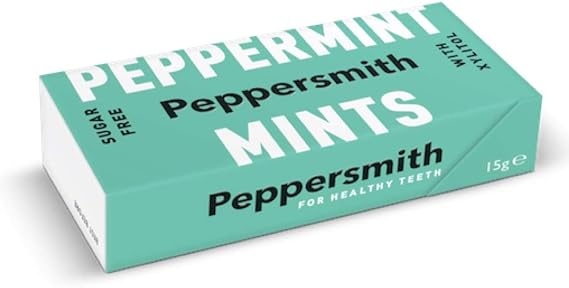 Peppersmith Xylitol Mint Tablets Peppersmith English Peppermint 1 piece 15g Sugar-free/Plastic-free packaging/Natural flavoring used