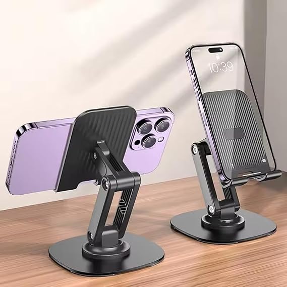 Coverzone Katlanabilir Stant Business Model ABS + Silikon Materyal Tablet Akıllı Telefon Standı Masaüstü Stand Katlanabilir Cep Telefonu Telefon Tutucu S118 (Siyah)