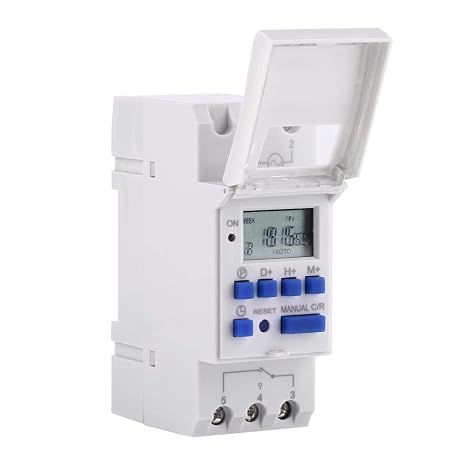 Akozon Digital Programmable Timer LCD Display Week Display Programmable Electronic Relay Time Switch 16 On & 16 Off Timer 12V