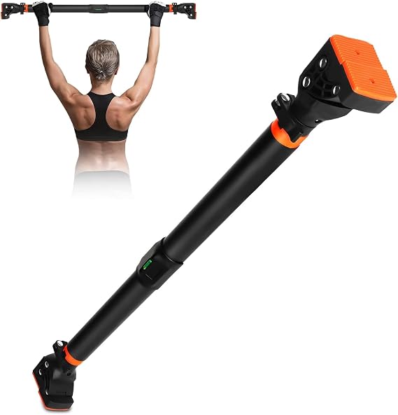 Pull Up Bar Doorway, AETKFO Chin Up Bar Strength Training Pull-Up Bars Adjustable Upper Body Trainer Workout Bar Door Fitness Exercise Gym Equipment for Home Indoor, No Screws Installation