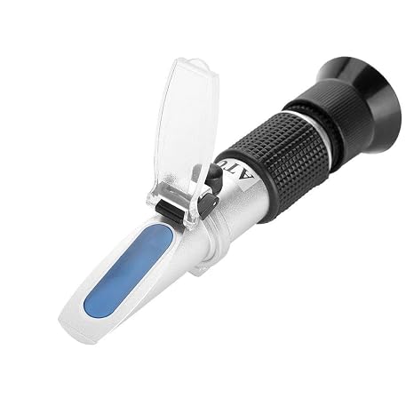 Salinity Refractometer for Seawater and Marine Fishkeeping Aquarium, Saltwater Tester Hydrometer, Dual Sacle 0-100ppt & 1.000-1.070 Specific Gravity with ATC Automatic Temperature Compensation