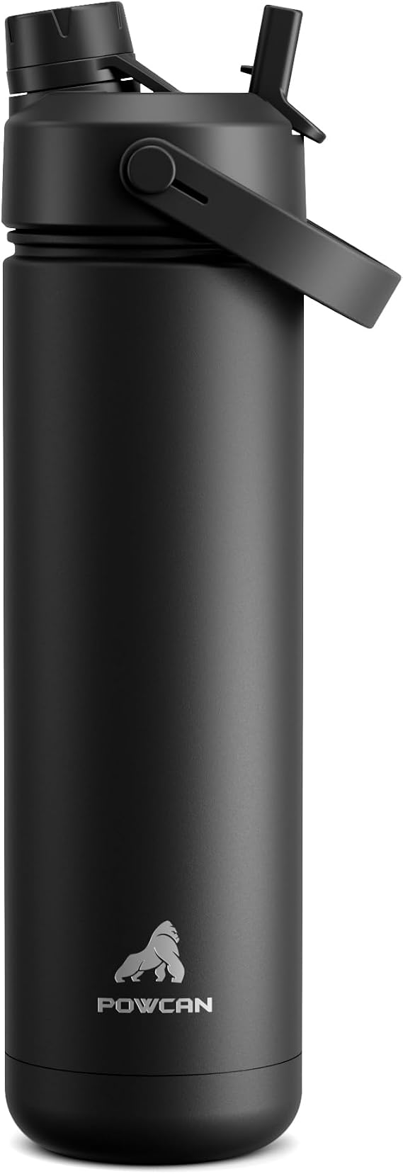 POWCAN Insulated Water Bottle with 2-in-1 Straw and Spout Lid, Keep Cold 24H, Leak-Proof, Fits in Car Cup Holder, Stainless Steel Water Bottle for Sports, School, 769 ml, Dark Knight