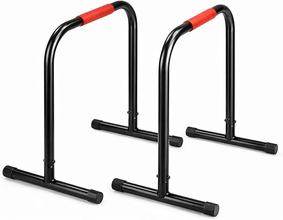 FFitness Parallel Bars Unisex Adult Black Red Unique