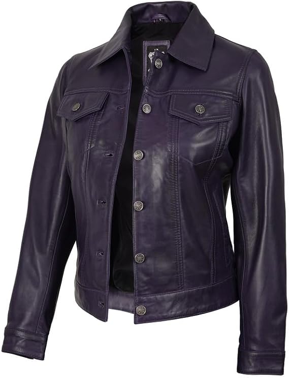 Decrum Leather Bomber Jackets - Shirt Collar Vintage Flight Jacket for Men