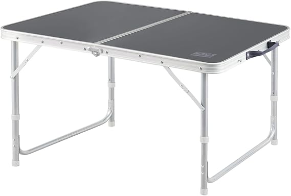 Haegs Portable Camping Table, 2 Height Adjustable, Folding Picnic Table, Easy Portable Aluminum Table - 90x50 - Anthracite
