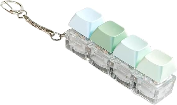 4 Key Cap Tester Keyboard Click Toy LED Light Optional Keyboard for Anxiety Relief and Focus Enhancement