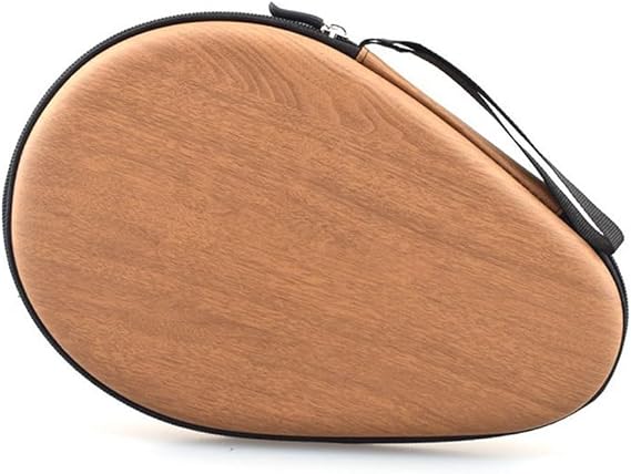 For EVA Hard Shell Table Tennis Racket Case Double Bat Carry Bag Shockproof Waterproof Gourd Shaped Cover For Ping Pong Paddle Holder Portable Sports Pouch Gear Box(1 brown)