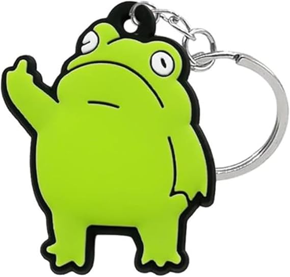Funny Frog Key Chain Animal Cartoon Keyrings PVC Key Holders Car Keys Pendant Accessories for Handbags, Purse, Belt, Bags