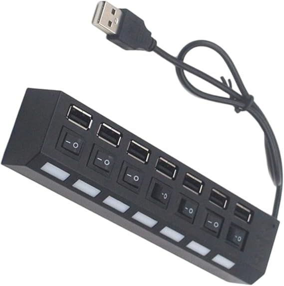 ポート USB2.0 ハブ 個別スイッチ付き ラップトップ アクセサリ用 480Mbps 充電