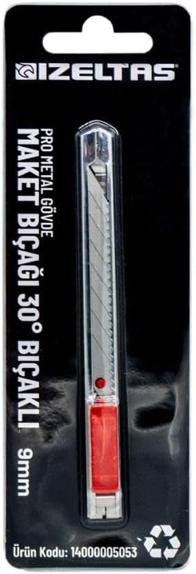 izeltas İzeltaş 14000005053 Pro Metal Gövde Maket Bıçağı 30° 9 mm