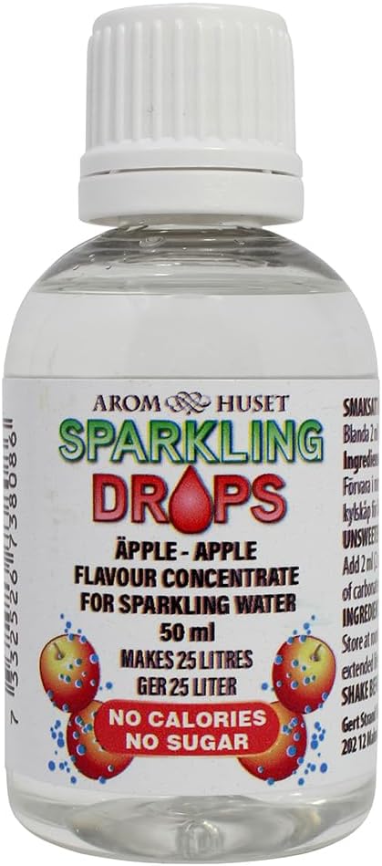 Aromhuset Apple Flavour for Sparkling Water 50ml – Zero Sugar, Low Calorie & No Preservatives – Makes 25 Litres – Just Add 2ml to 1 Litre Sparkling Water
