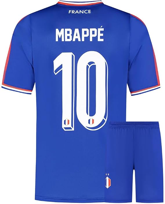 Frankreich Fußball Trikot Set Mbappe Heim - Kinder und Erwachsene - Jungen - Herren - Sportsachen - Geschenke - Sport t Shirt - Sportbekleidung