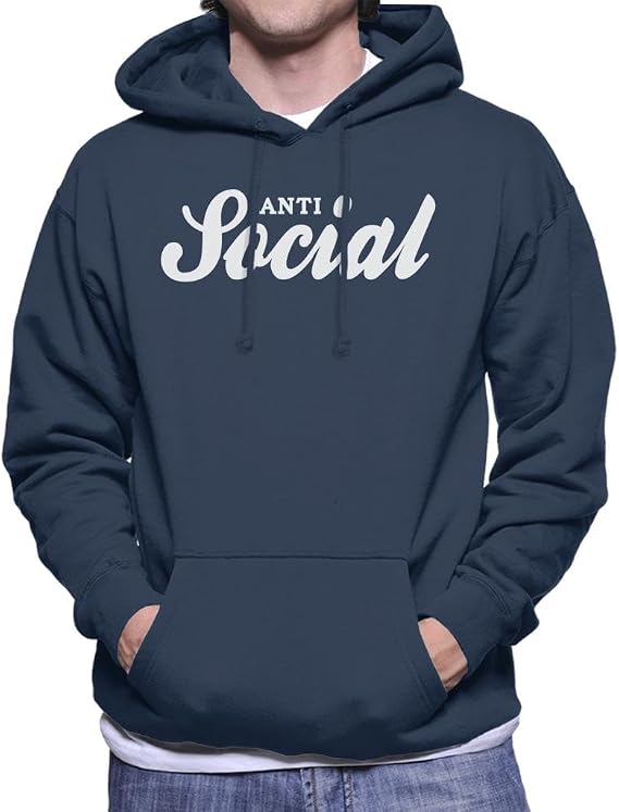 All+Every Anti Social Slogan Men's Hooded Sweatshirt