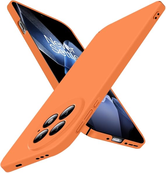 Super Thin for OnePlus 13 Case, Ultra Slim Skin-Friendly Anti-Scratch Hard Cover [Full Camera Protection] [Smooth Matte Finish] Sleek Minimalist Phone Case for OnePlus 13, Orange