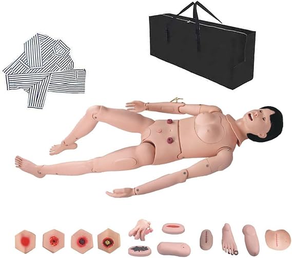 Advanced Fully Functional Female Caregiver Training Model Nursing Training Manikin Life Size 170Cm Patient Care Models Educational Supplies for Nursing Training