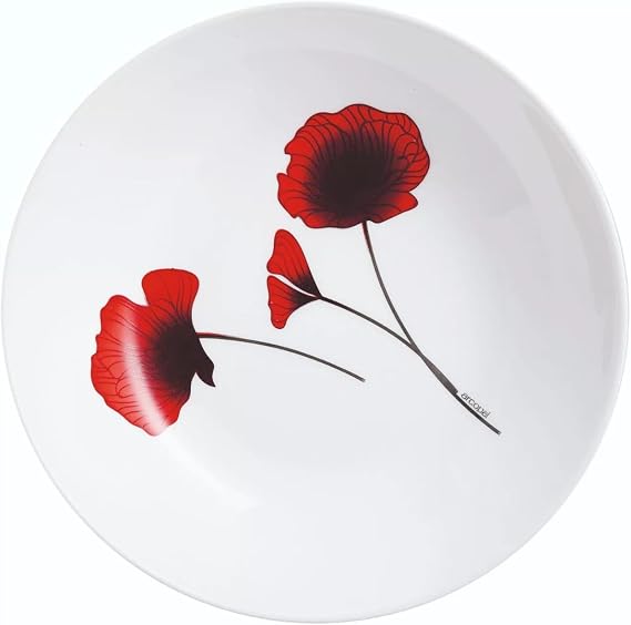 Luminarc Arcopal Bertille Soup Plate, 20cm, Red/White Floral