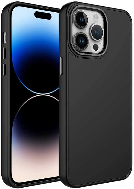Spia Apple iPhone 14 Pro Max ile uyumlu Kılıf Siyah Luma Metal Kamera Lens Çerçeveli Kapak Orijinal Esnek Dayanıklı Darbe Karşıtı Koruyucu Yeni Nesil Tasarım (Apple iPhone 14 Pro Max, Siyah)