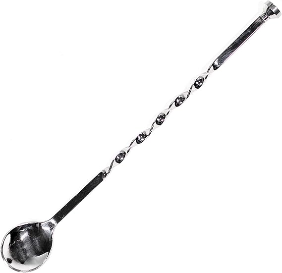 Fackelmann Spiral Gin Tonic Spoon, Mixing Spoon for Mixing Drink Mixing, Preserve Bubbles, Long Stainless Steel Cocktail Spoon, 30 x 3.8 cm, 1 pc.