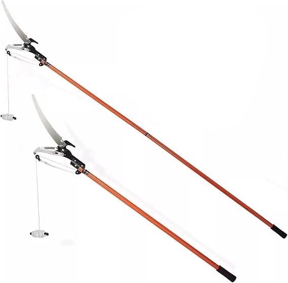 Telescopic Garden Tree Pruner Branch Cutting Lopper Aluminium Extendable Pole Long Reach Branch Leaves Tree Trimming and Pruning Forestry Yard Garden Patio Cutter (Telescopic Pruner Saw)