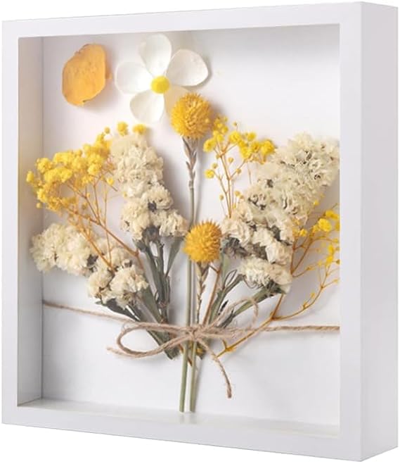 3D Shadow Box, 27x27cm White Picture Frame, Deep Frame Display Box