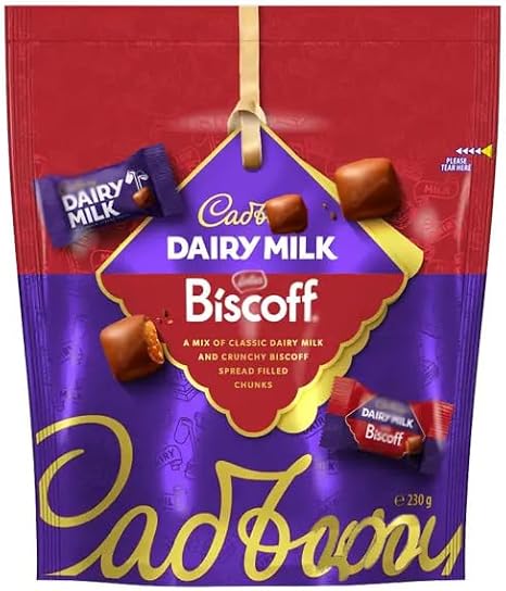 Dairy Milk Lotus Biscoff Chunk Pouch 230g – Smooth Milk Chocolate with Crunchy Pieces, Sharing Bag