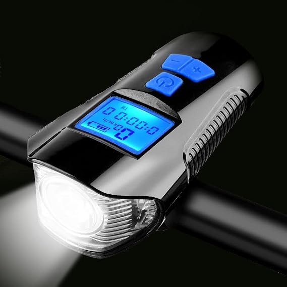 Schulzz T6 Led 1000 Lümen Kornalı ve Hız Göstergeli Su geçirmez USB ile Şarj Edilebilir Bisiklet Farı