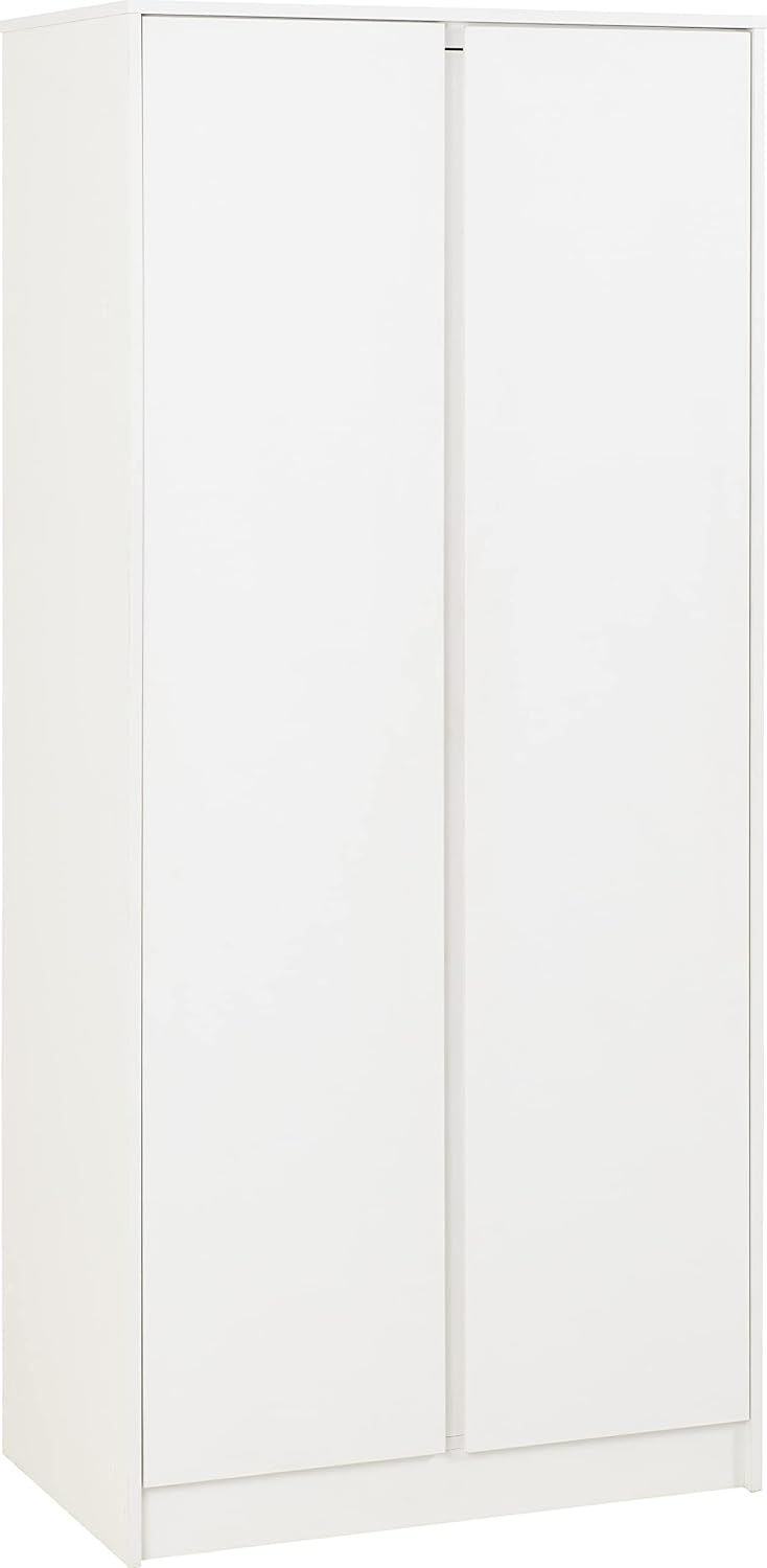 Seconique Wardrobe, Engineered Wood, White, W 800mm x D 505mm x H 1800mm
