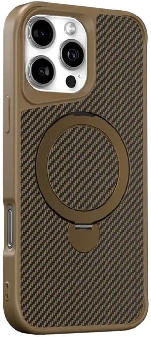 Case compatible with Coverzone iPhone 15 Pro Max Carbon Fiber View Magsafe compatible Carbon Case Full Body Protective Phone Case Desert Titanium