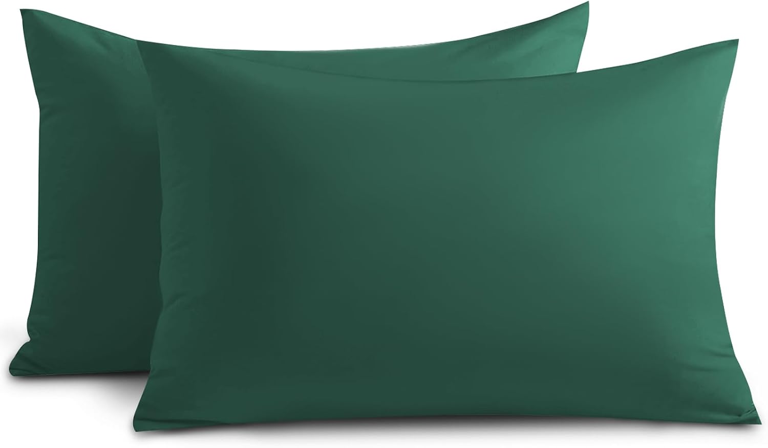 Yorkshire Bedding Emerald Pillow Cases 2 Pack 100% Soft Brushed Microfiber Pillowcases with Envelope Closure- Fade & Stain Resistant Housewife Pillow Case 50 X 75 Cm