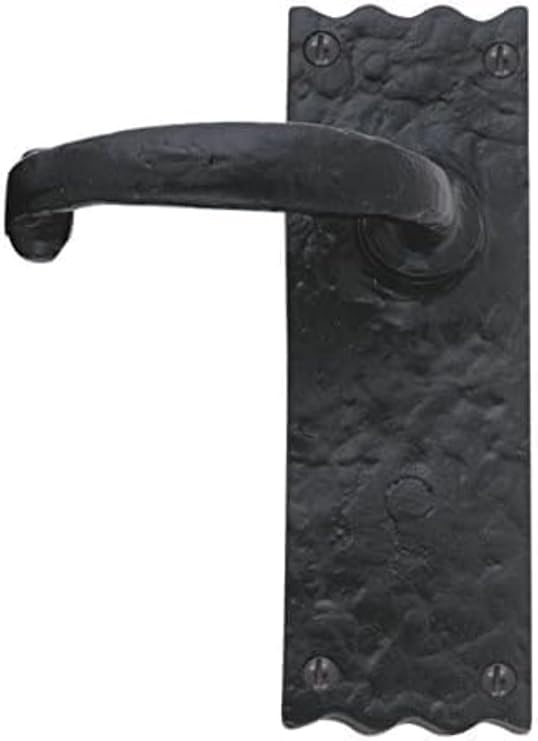 Ironmongery Solutions® Traditional Black Antique Lever Door Handles on Backplate – Latch Handle Set Black Powder Coated Finish