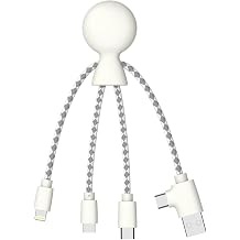 Xoopar Multi USB Cable Mr Bio Smart NFC 4-in-1 Environmentally Friendly USB Cable White Universal USB Charger for Smartphone Apple iPhone Samsung Google Huawei Xiaomi OnePlus LG Kindle