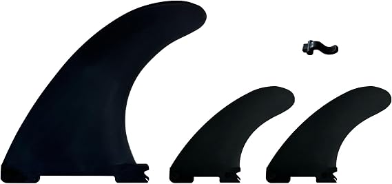 3 Black Detachable Replacement Paddleboard Fins Inflatable SUP Stand Up Paddle Board Accessory Quick-Lock Center Fin Side Fins