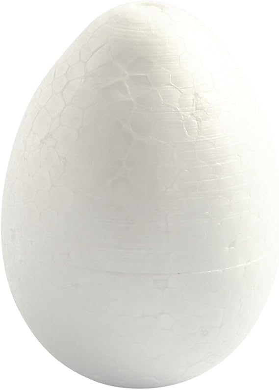 Creativ 100263 Polystyrene Eggs, H: 10 cm, 5pcs, white