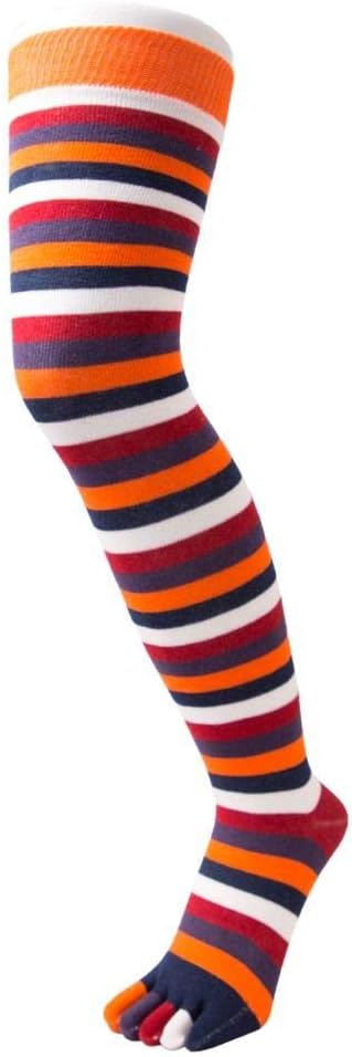TOETOE - Women Essential/Everyday Stretchy Over-Knee Soft Cotton Seamless Plain/Stripy Toe Socks, Hygienic, Breathable
