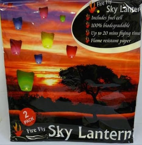 Multi Coloured Sky Lanterns / chinese lanterns Pack of 2 chinese New year