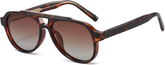 Retro Style Double Bridge Sunglasses for Women Men - Pilot Eyewear UV400 Protection Vintage Shade Driving
