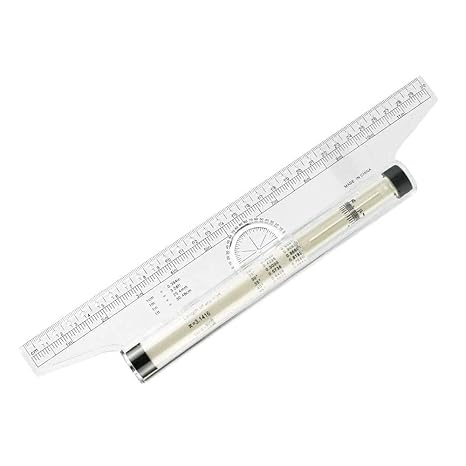 KBNIAN 12 Inch Measuring Rolling Ruler Multi-Purpose Rolling Scale Draw Ruler Drawing Parallel Rolling Ruler Universal Foot Angle Rulers for Parallel Vertical Line Geometry Designer Architect