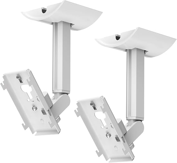 2 Pack Adjustable Speaker Wall Mounts for Bose Dual Speaker Ceiling & Wall Mounts Brackets for Bose UB-20, UB-20 Series II, WB-50 II, Lifestyle Series, Soundtouch Series, Cinemate Acoustimass White