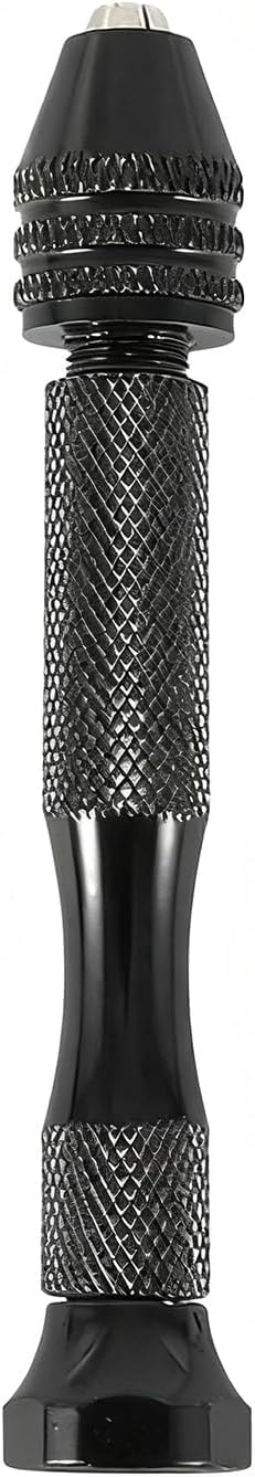 Mandouer Pin Vice Hand Drill, 0.3-3.0mm Chuck Mini Drill (Black)