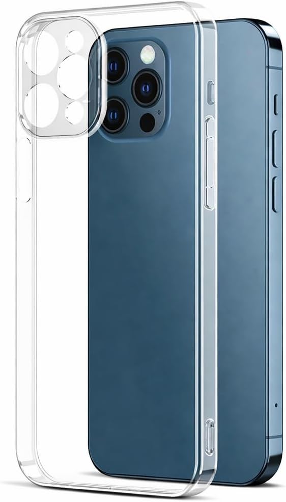 Bzontech Apple iPhone 12 Pro ile Uyumlu Kılıf Şeffaf Silikon Kamera Korumalı 3D