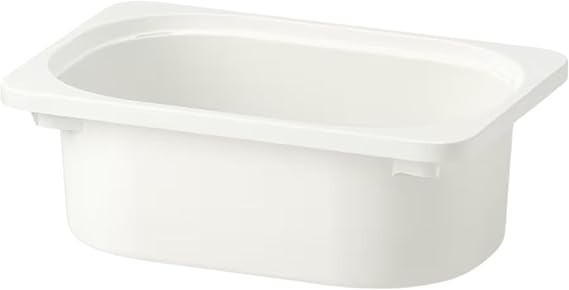 White TROFAST Storage Box, Plastic Storage Drawers, Toy Storage Unit Bin, Durable Plastic Box, Multi-Purpose Storage Basket, kitchen Storage, 20x30x10 cm