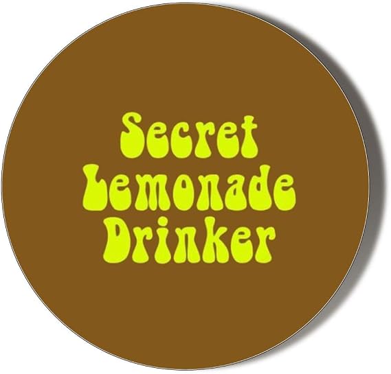 SECRET LEMONADE DRINKER BROWN 58mm HANDBAG OR POCKET MAKE UP NOVELTY MIRROR