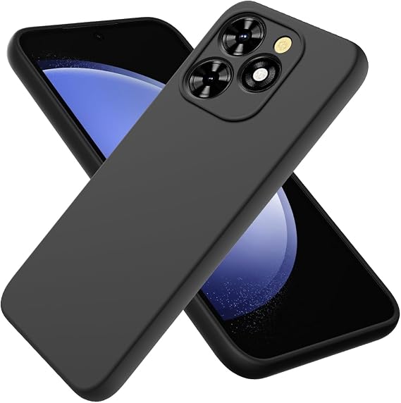 Compatible with Tecno Spark 20 Pro Case, Liquid Silicone Gel TPU Case, Gel Rubber with Microfiber Case Cover, with Suitable for Tecno Spark 20 Pro Shockproof cover（Black）