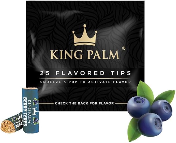 King Palm | Flavored Filter Tips | 25 Pack | 7 mm (Berry Terps)