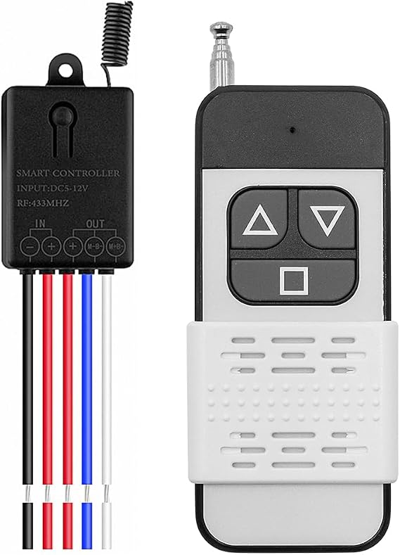 Motor Drive Forwards and Reverse Controller 328ft 100m Rang DC12V 10A Remote Control Switch Receiver for LED Light Electronically Controlled Lock Black