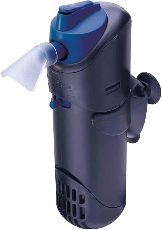 Interpet Internal Aquarium Fish Tank PF1 Power Filter, Cleans Water, for Coldwater & Tropical Aquariums Up to 68 Litre, black/blue