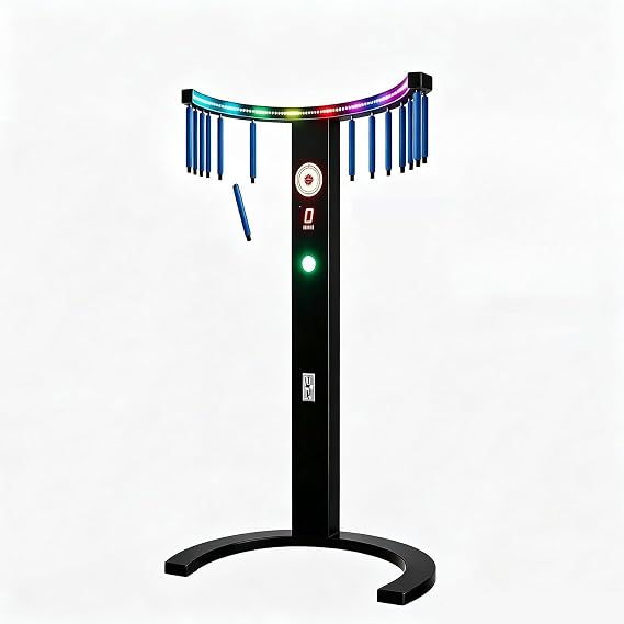 Reaction Light Training Machine, 2-Player Arcade Reflex Stick Game with LED, Music & Score Counter for Hand-Eye Coordination