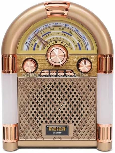 Meier M-68BT Retro Bluetooth Radyo FM AM SW 3 Bant Şarjlı Taşınabilir Hoparlör USB TF Kart Destekli Nostaljik Müzik Kutusu