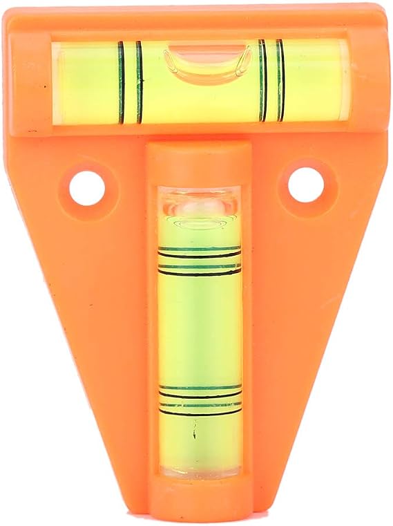 T Level Bubble Precision Measuring Tool Crystal Clear ABS Acrylic Construction with Mounting Holes for Camera Tripod Surveying Equipment Photography 2x1.6x0.4 Inch Black Or (Orange)
