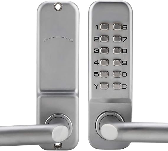 Waterproof Mechanical Code Lock, 1-11 Digit Code Combination Cam Password Security Coded Lock Keyless Mechanical Combination Door Lock for Office Home Wooden Door